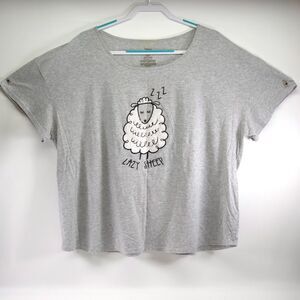 Secret Treasures Women's Gray Cotton Lazy Sheep Night Gown Top Size 3X